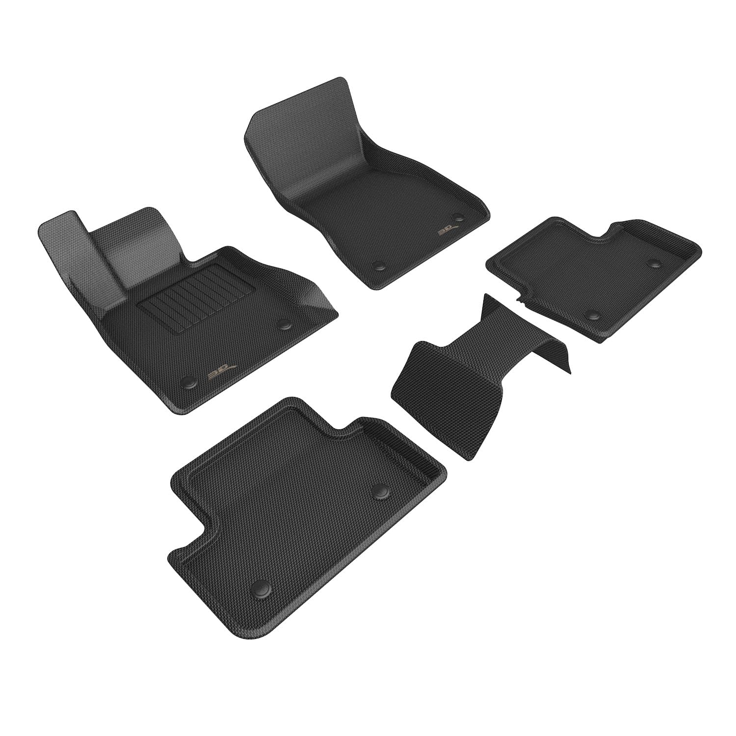 3D MAXpider Kagu Custom Fit Floor Mat (Black) Compatible with BMW i5 (G60) 2024-2026 - Full Set