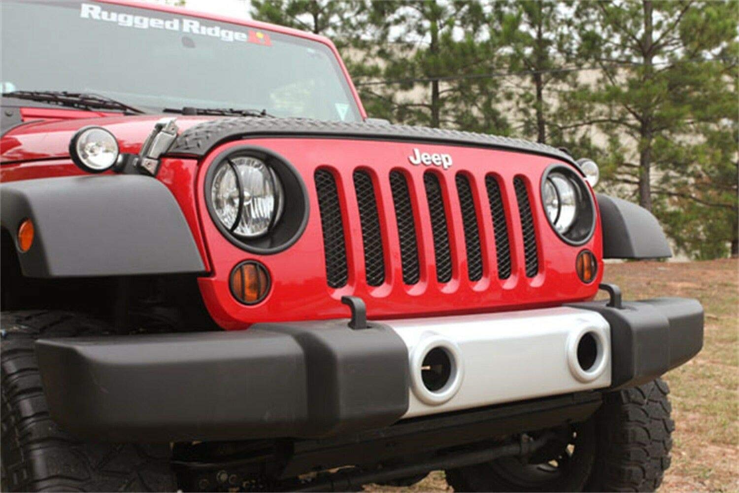 12040.08 | Omix-Ada | Front Bumper Applique, Silver | OE Reference: 1ML27WS2AA | Fits 2007-2018 Jeep Wrangler JK