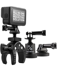 Mob Armor Accessory Kit Action Camera - Complete Bundle with Adjustable Claw Grip, Magnetic Holders, Steel Mounting Plates, and Travel-Friendly Nylon Case for On-The-Go Filming