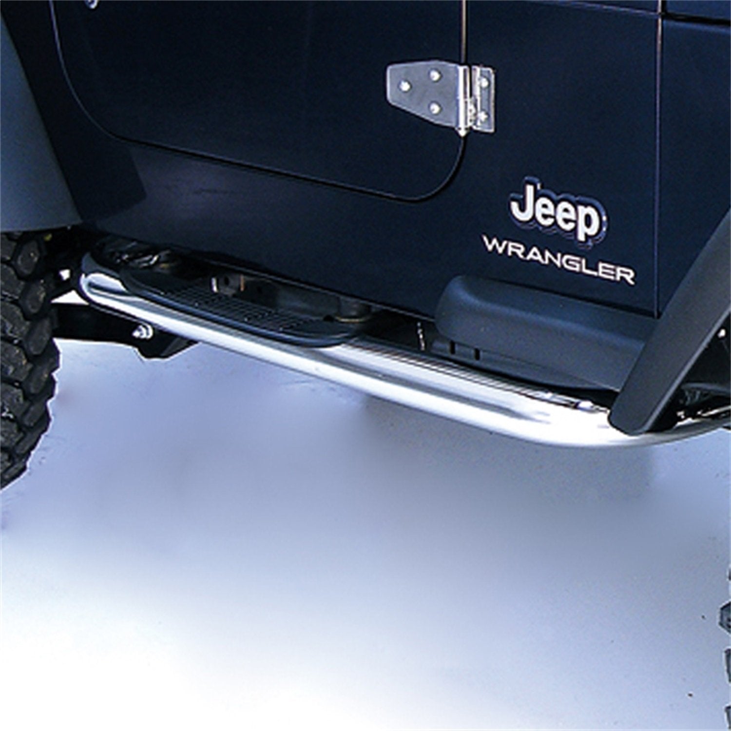 Rugged Ridge Tube Side Step Kit 11593.04, Round, 3 Inch, Stainless Steel; 97-06 Wrangler TJ