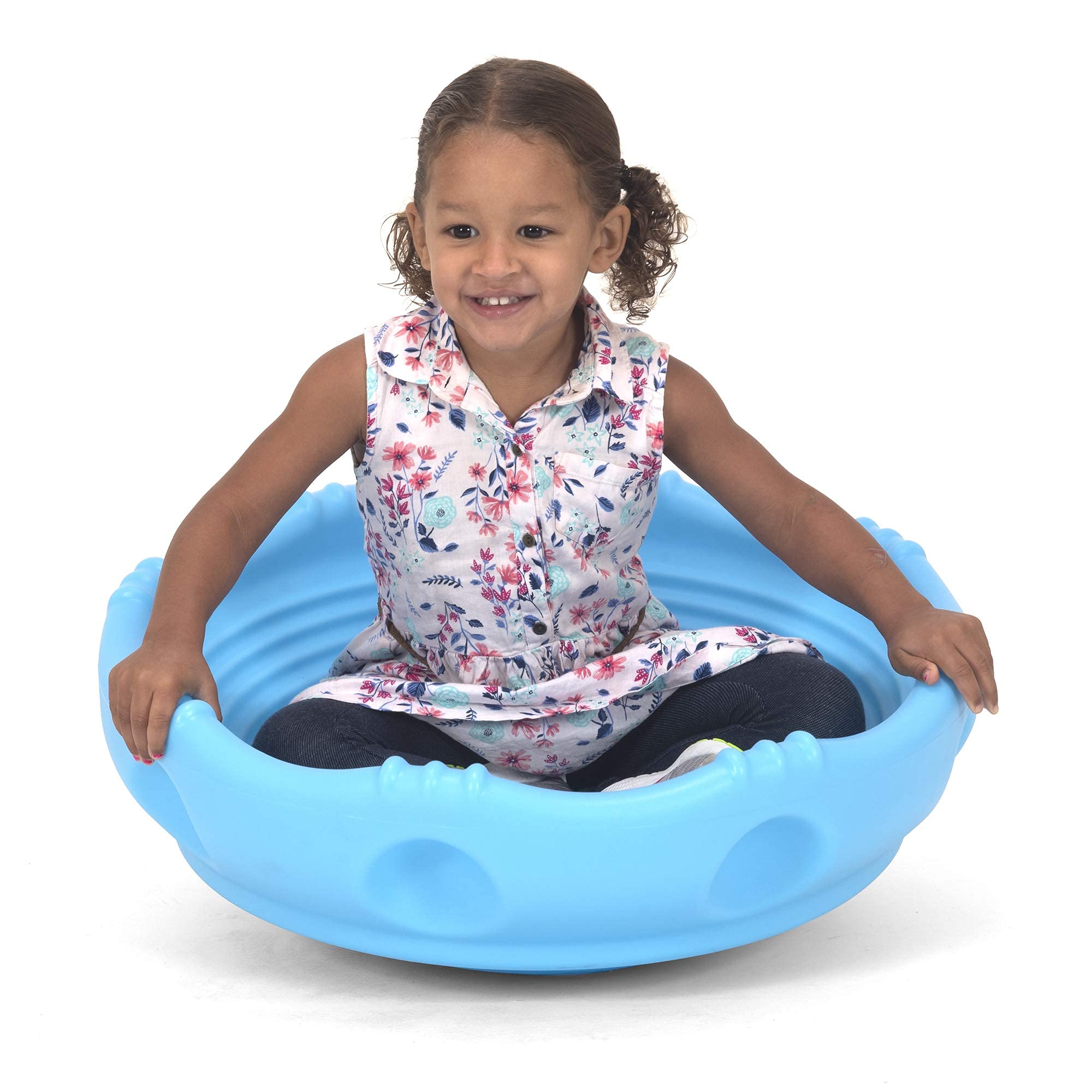 Simplay3 Rock Around Two Sided Wobble Disk and Climbing Dome for Toddlers and Kids - Rocking and Climbing - Indoor/Outdoor, Made in USA (Blue, 1 Pack)