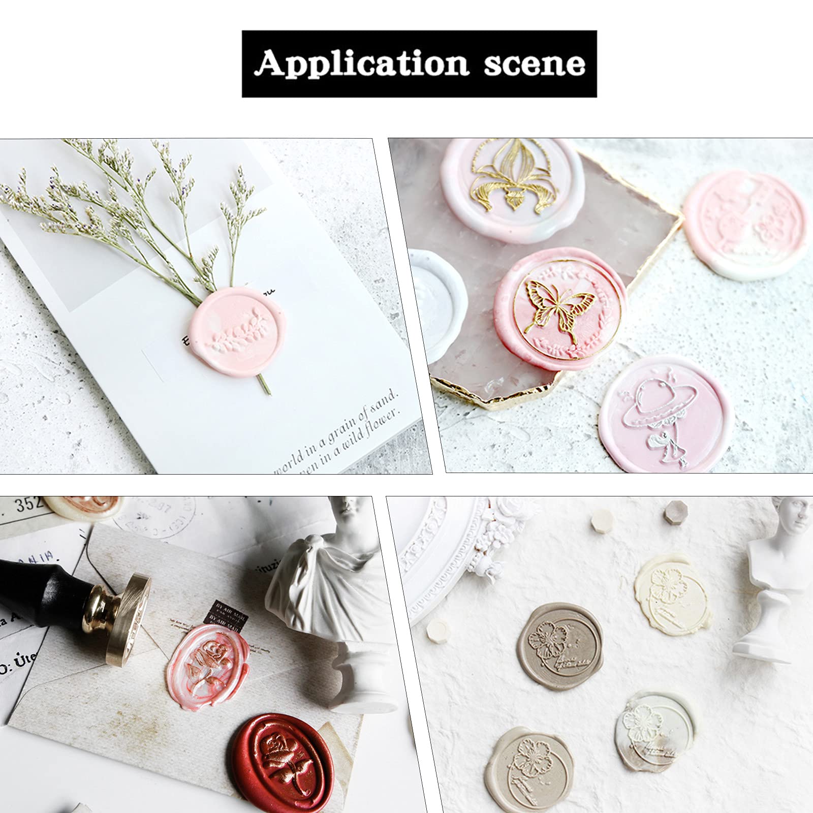 Wood Wax Seal Stamp SUPERDANT 0.98" Star Moon Pattern Removable Stamp with Brass Head and Wood Handle for Gift Wine Bag Wedding Invitation Envelope