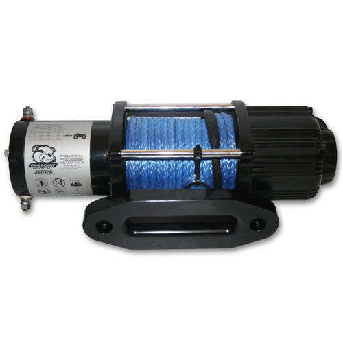 Winch BULLDOG 15012 (4000lb UTV/Utility with 50 Ft Synthetic Rope, CNC Billet Aluminum Hawse Fairlead, mounting Plate.)