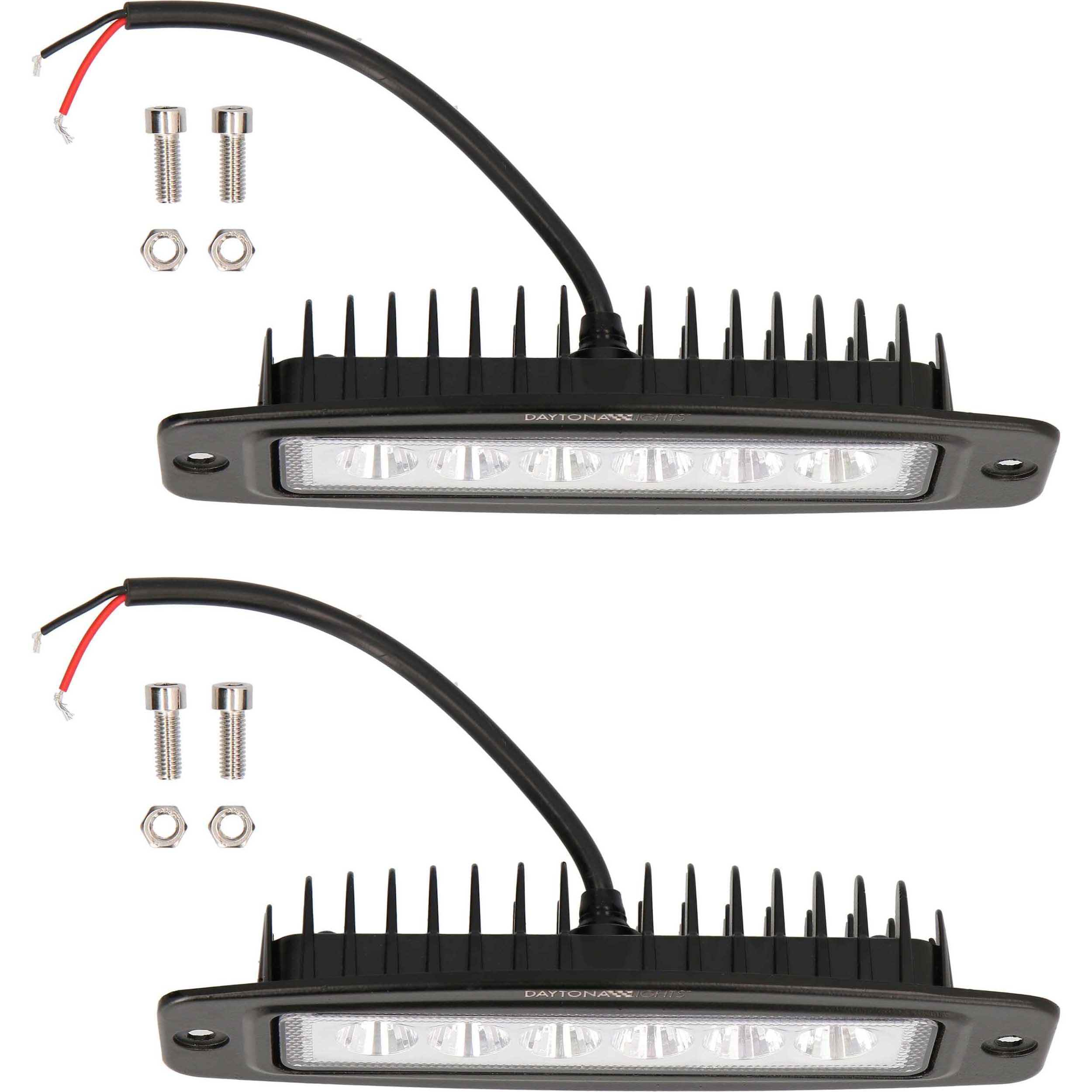 6 LED Daytona Lights Flush Mount Driving Lights (Spot) – 2 Pack