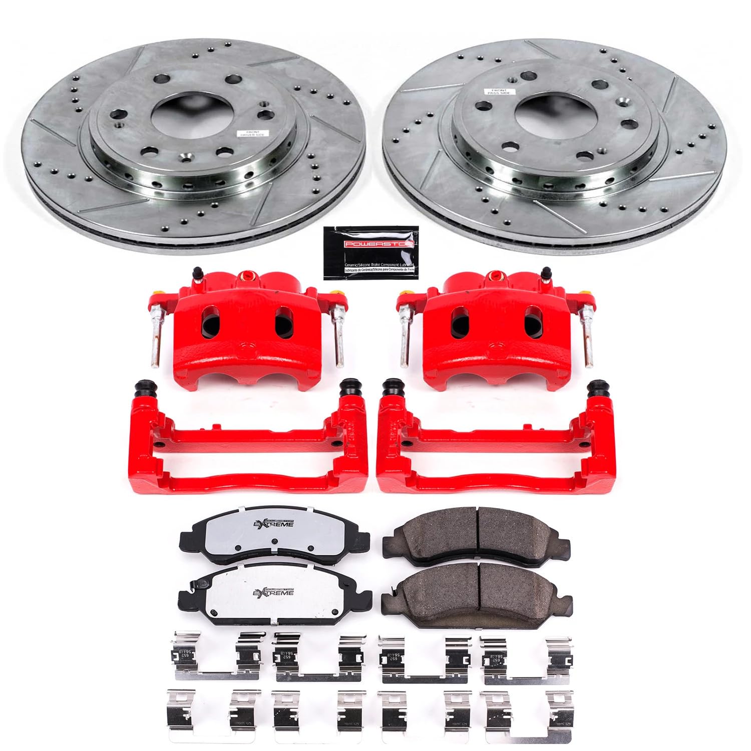 Power Stop Z36 Truck & Tow KC5519-36 Front Brake Caliper Kit- Brake Rotors, Brake Pads, Brake Calipers For Chevrolet Tahoe 2008-2020 [Model Specific]