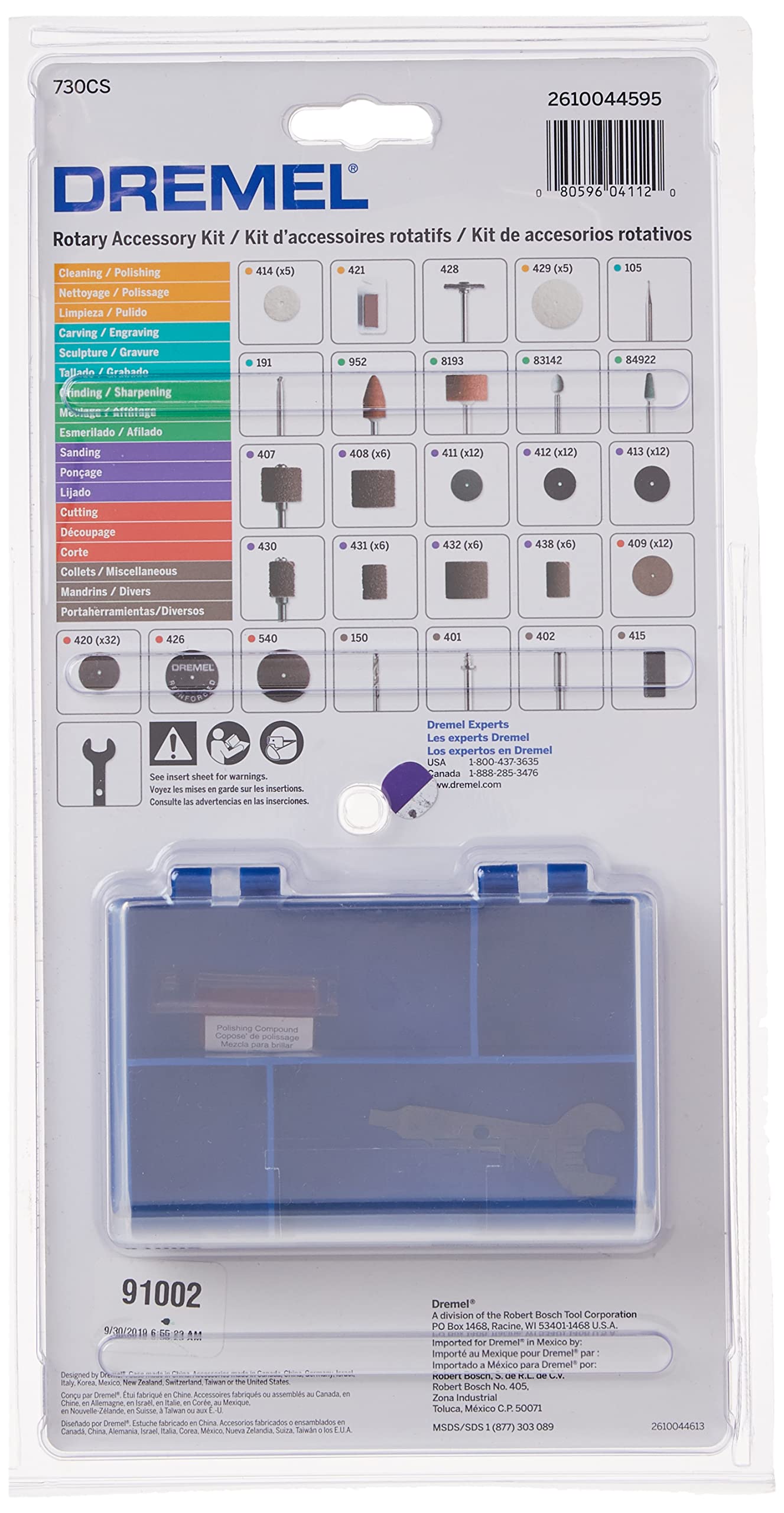 Dremel 730CS 13-Piece Rotary Tool Accessory Kit Maker - Includes Carving Bits, Drill Bits, Sanding Drums and Discs, Grinding Stones, Buffing Wheels, Cutting Discs, and a Storage Case
