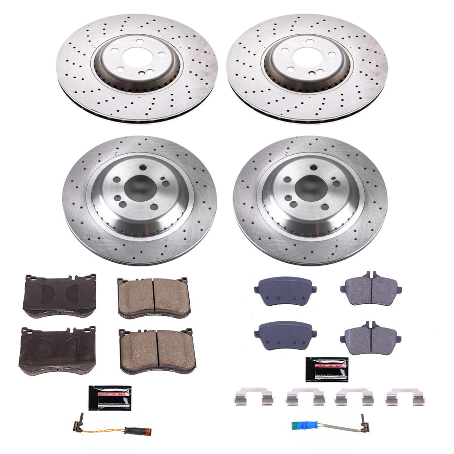 Power Stop KOE8102 Replacement Brake Kit-OE Front and Rear Brake Rotors & Ceramic Brake Pads For Mercedes S450, Mercedes S550, Mercedes S550e, Mercedes S560 [Model Specific]