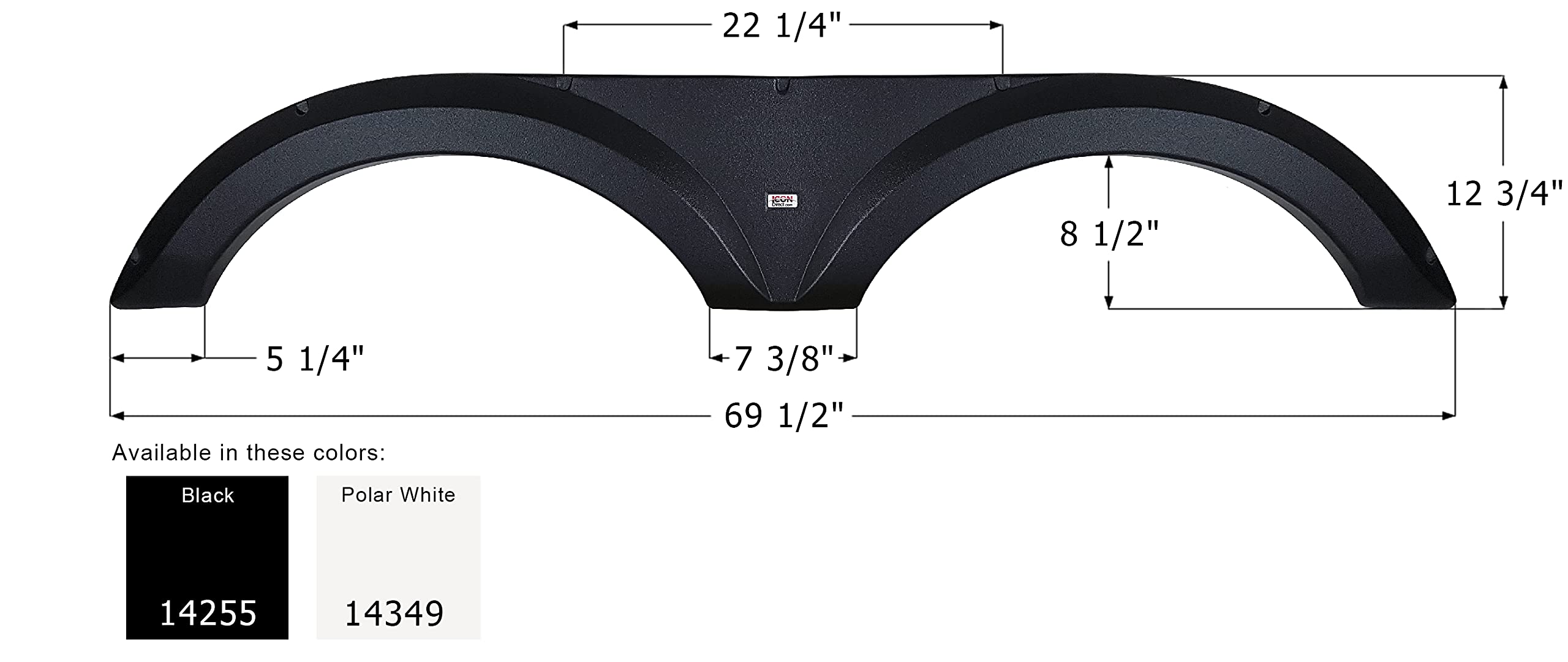 Fender Skirt ICON 14255, Tandem, Jayco, FS4255, Black