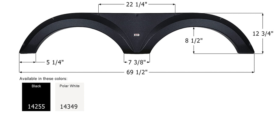 Fender Skirt ICON 14255, Tandem, Jayco, FS4255, Black