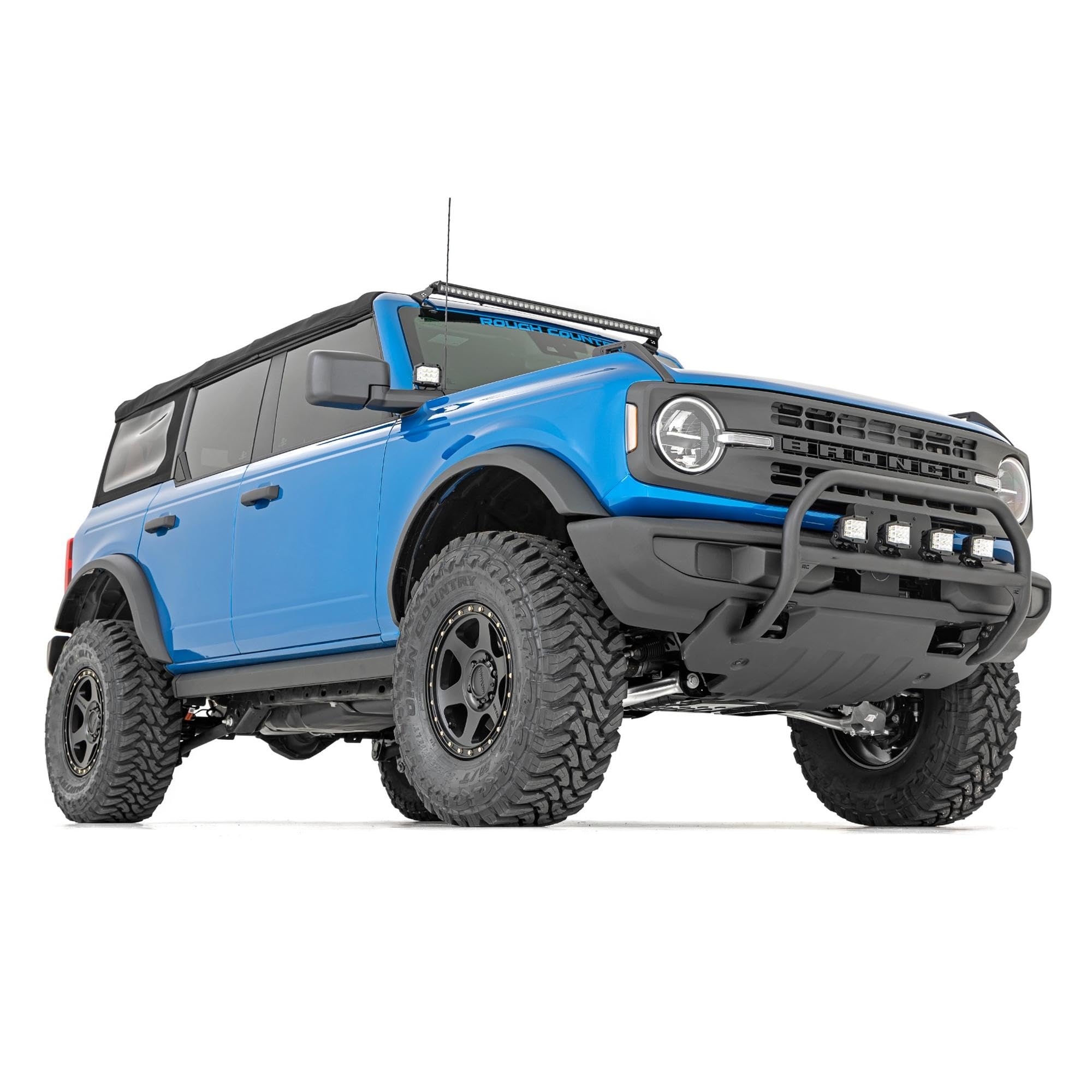 40" Rough Country LED Light Bar Kit for Ford Bronco (2021-2025) - Upper Windshield Mount, 210W Spectrum Series, 18,900 Lumens, Combo Spot & Flood Beam