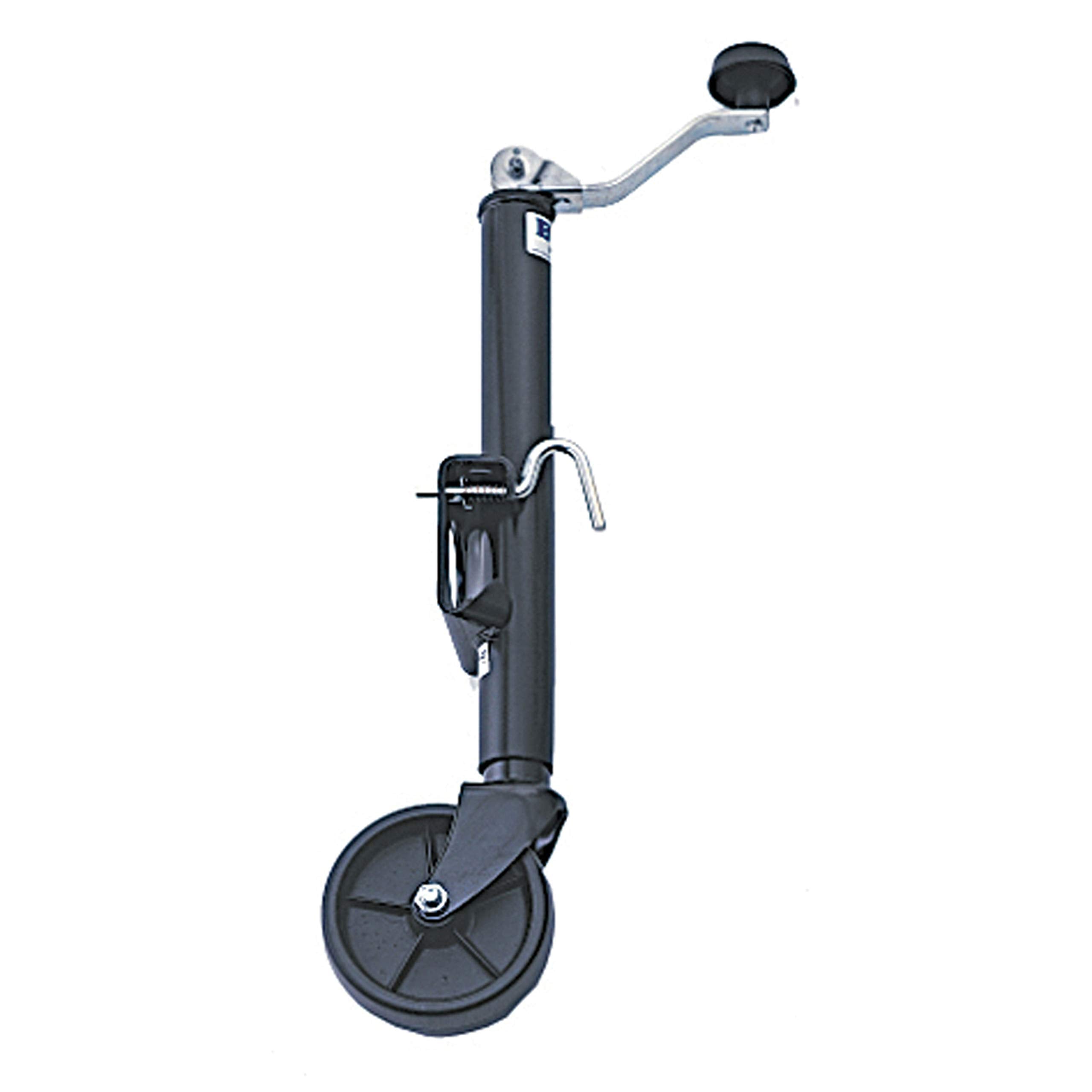 Swivel Tongue Jack BAL 29005 with Caster – 800 lb. Capacity Trailer Jack for A-Frame Trailers – Easy Top Wind Crank, Swivel Mount
