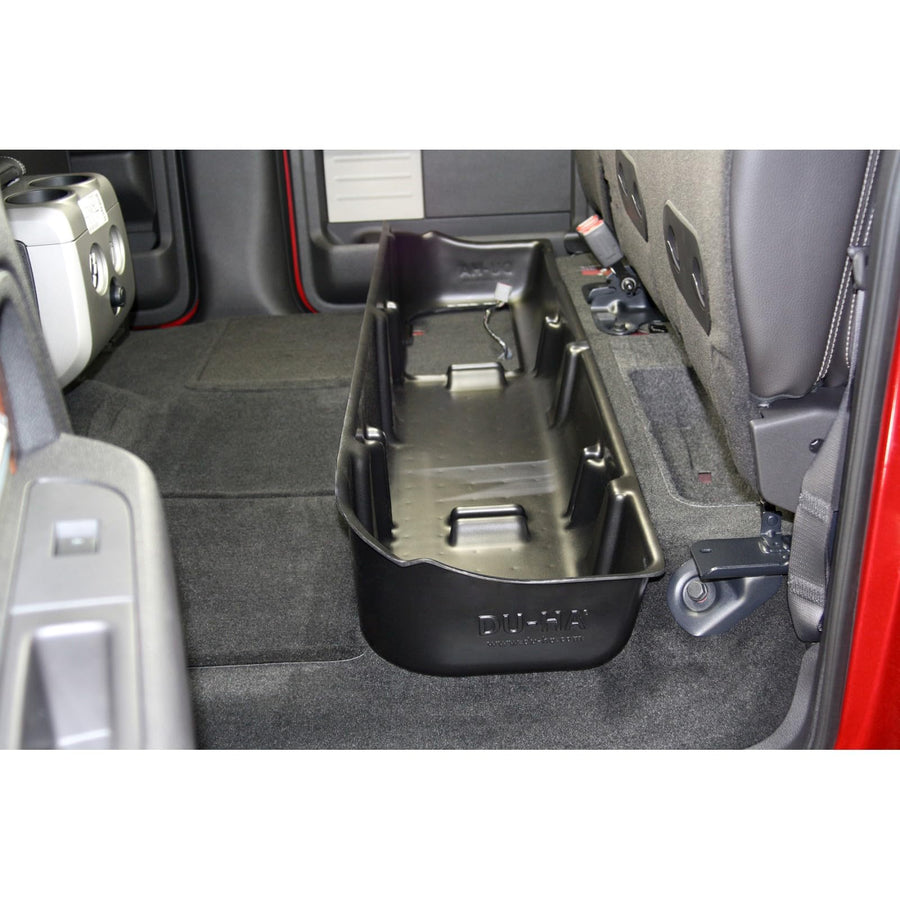 Under Seat Storage DuHa 20078 fits 2009-2014 F150 SuperCrew with a Factory Subwoofer | Black Heavy-Duty Back Seat Organizer | Includes Dividers