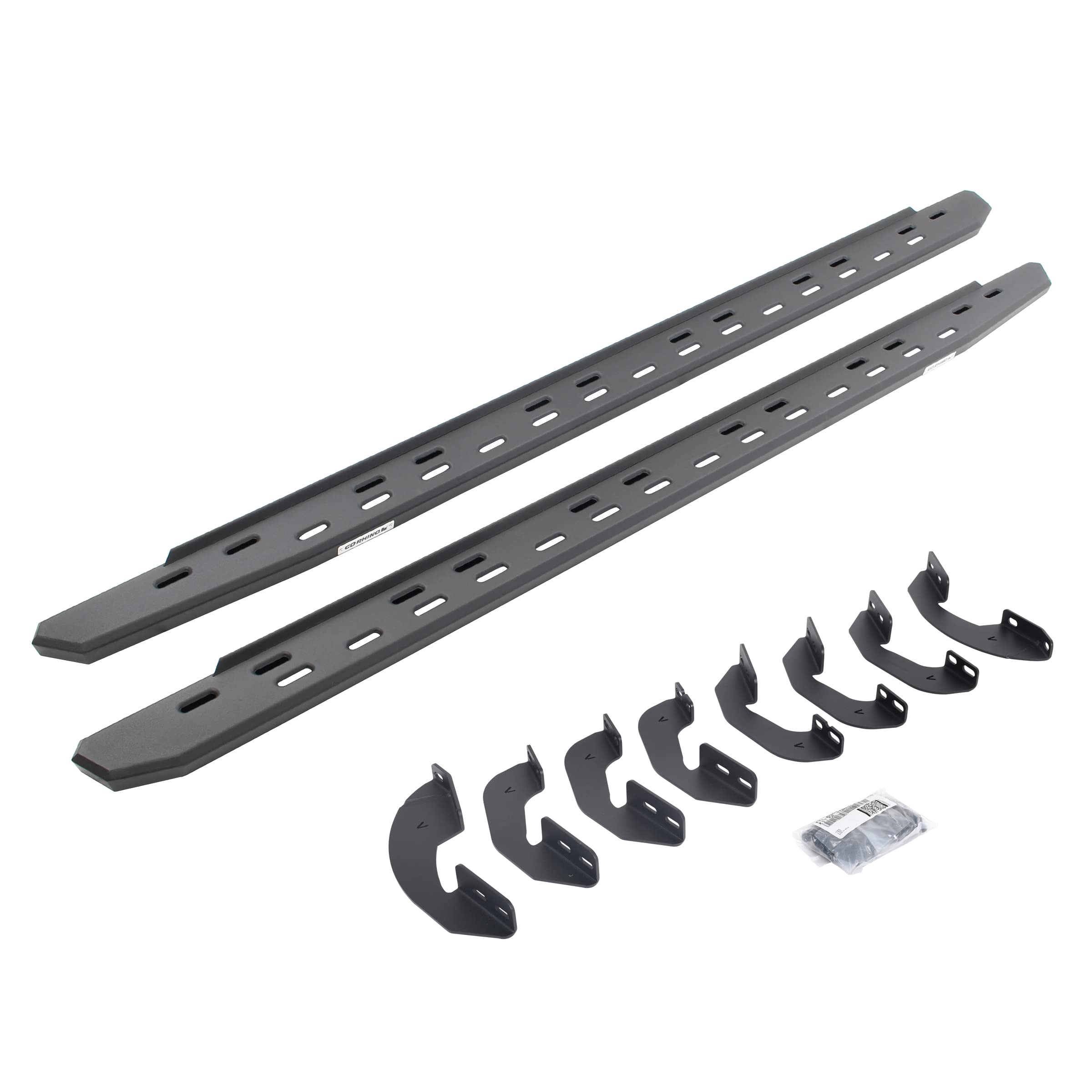 Go Rhino Slim RB30 Running Boards & Brackets | Galvanized Steel, Textured Black | 69641687SPC | Fits 2007-2021 Toyota Tundra Crew Max Pickup