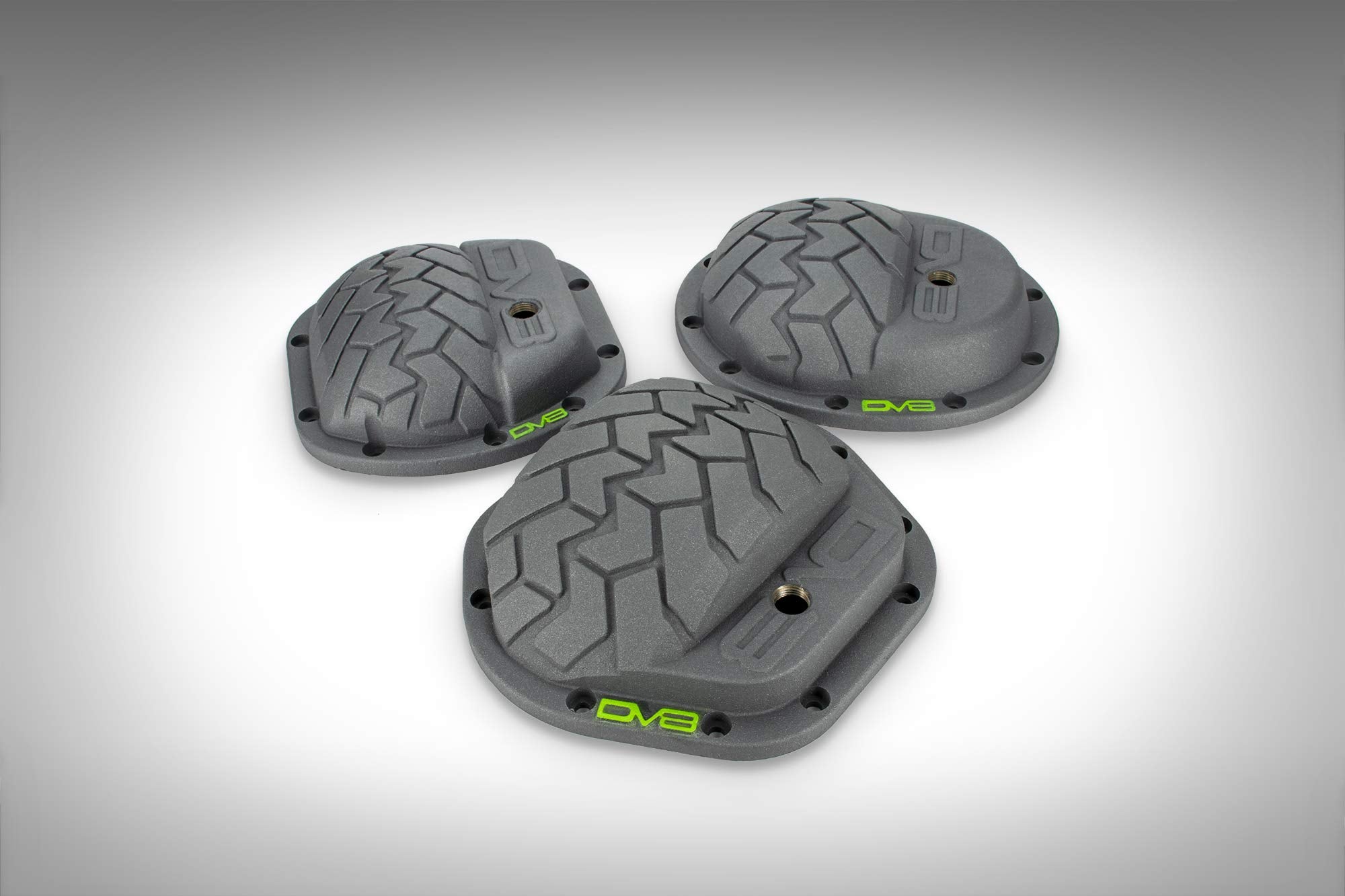 D-JP-110001-D30 | DV8 Offroad Differential Cover fits 2007-18 Wrangler JK with Dana 30 Axle | Increased Oil Capacity | Added Structural Rigidity | Tire Tread Pattern | Grey Powder Coat