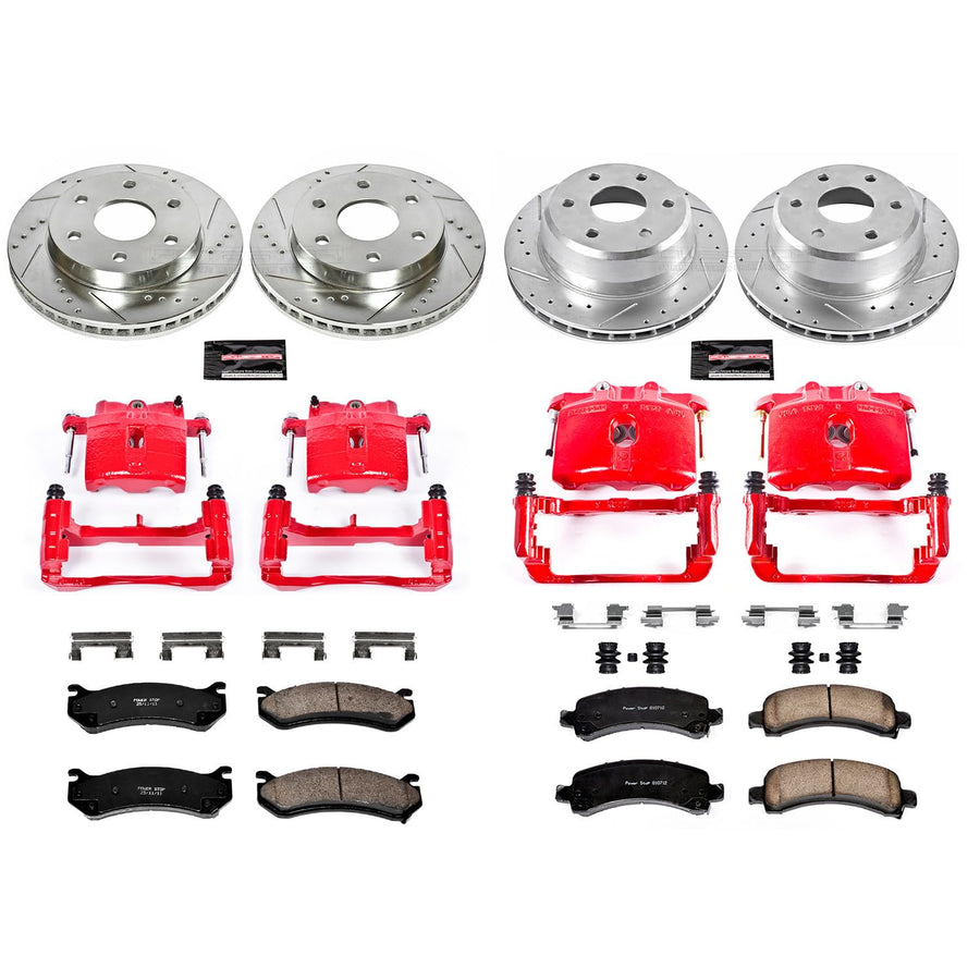 1-Click Performance Brake Kit Power Stop (KC2016) with Calipers For Cadillac Escalade, Avalanche 1500, Express 1500, Suburban 1500, Tahoe, Savana 1500, Yukon, Yukon XL 1500 [Model Specific]