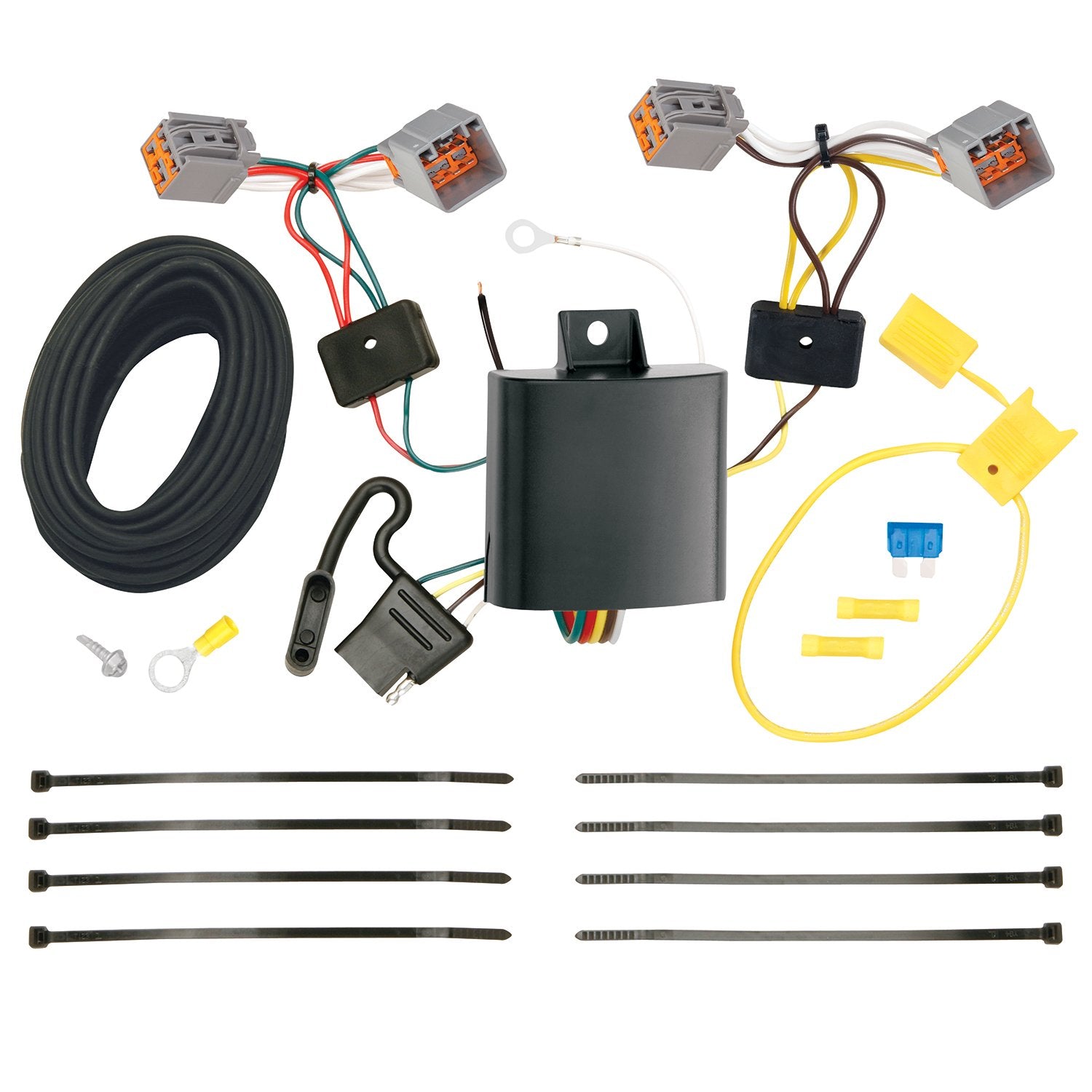 T-One® Tekonsha T-Connector Harness, 4-Way Flat, Compatible with Select Ford Transit Connect, Black