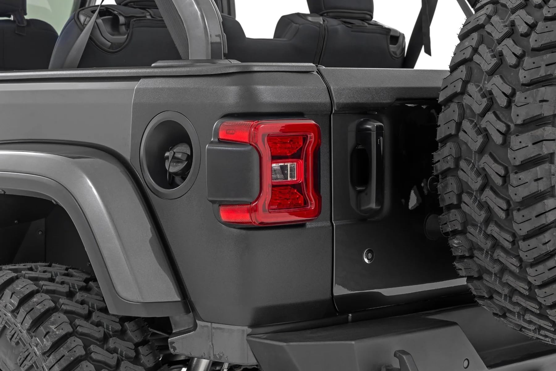 Rough Country Rear Trail Corner Cladding for Jeep Wrangler JL/Unlimited (2018-2025) - UV-Resistant, High-Density Thermoplastic, Easy Install