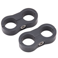 6an RUSSELL Hose Separator - 2pk Black Anodized