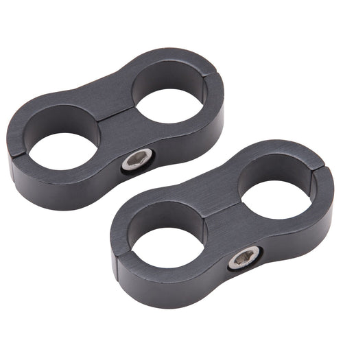 6an RUSSELL Hose Separator - 2pk Black Anodized