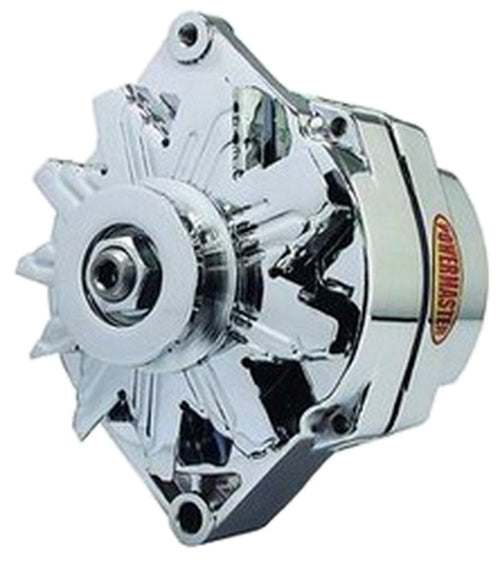 Alt GM Powermaster 17SI Chrome 120A 6 grv Pulley/Baffle 1 or 3 Wire