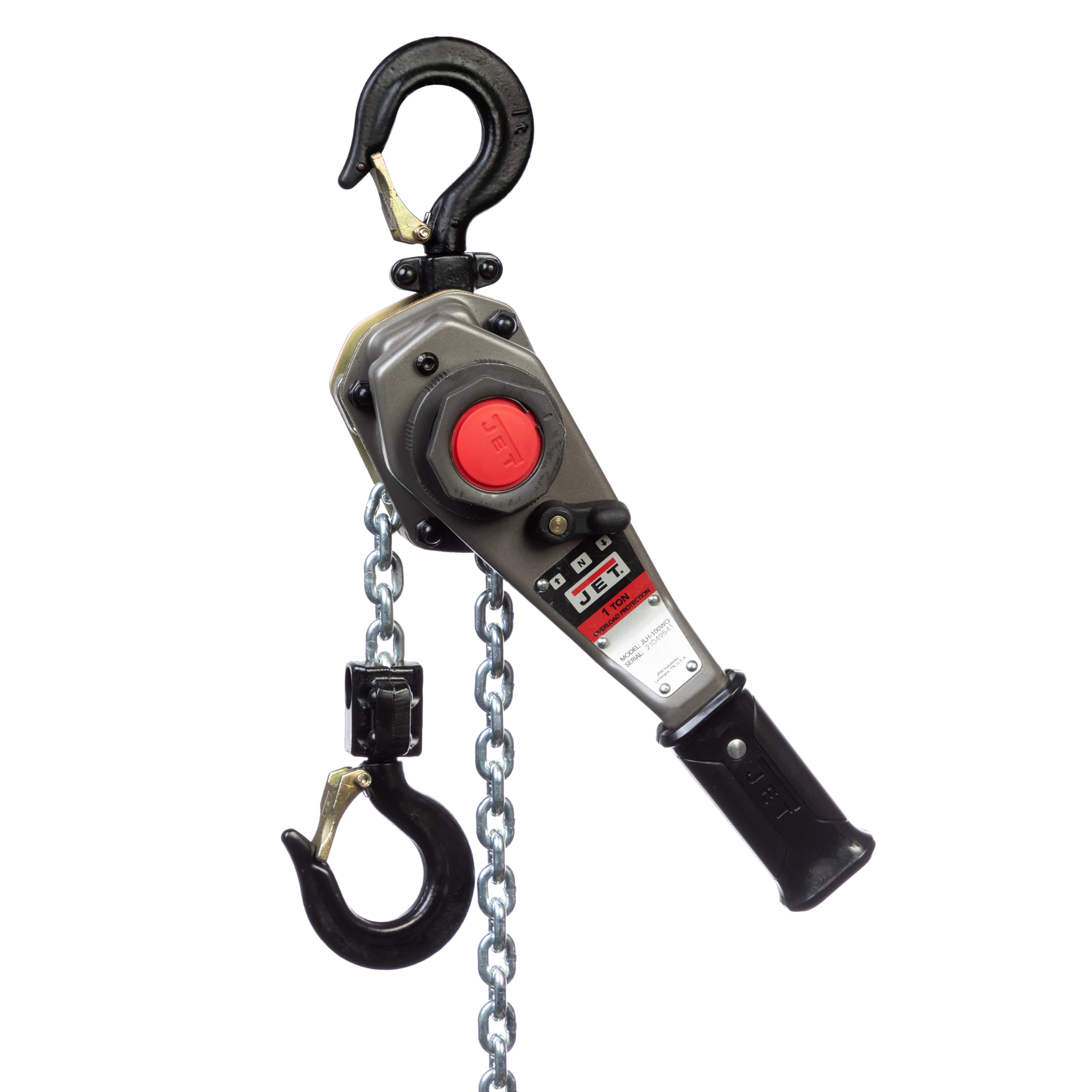 1-Ton JET Lever Hoist, 10' Lift, Overload Protection (JLH-100WO-10)