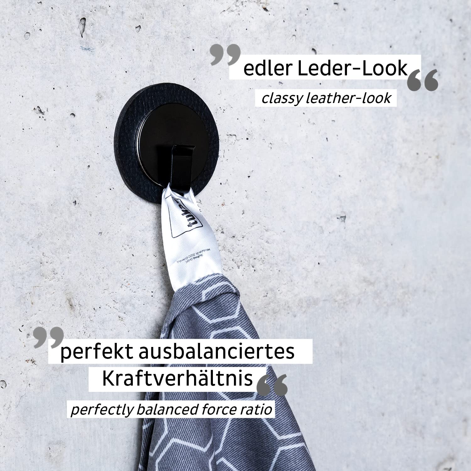 silwy® Clever Magnetic Hook Including Black Metal Nano Gel Pad Black - Reusable, Flexible and Washable - Perfect for Camping, Caravaning and Boating