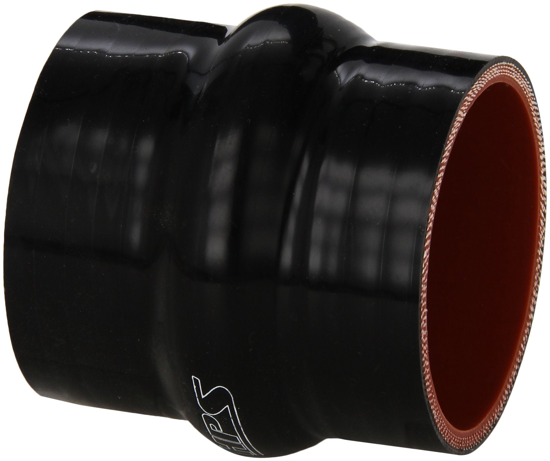 HPS Silicone HTSHC-250-BLK High Temperature 4-ply Reinforced Straight Hump Coupler Hose, 85 PSI Maximum Pressure, 3" Length, 2-1/2" ID, Black
