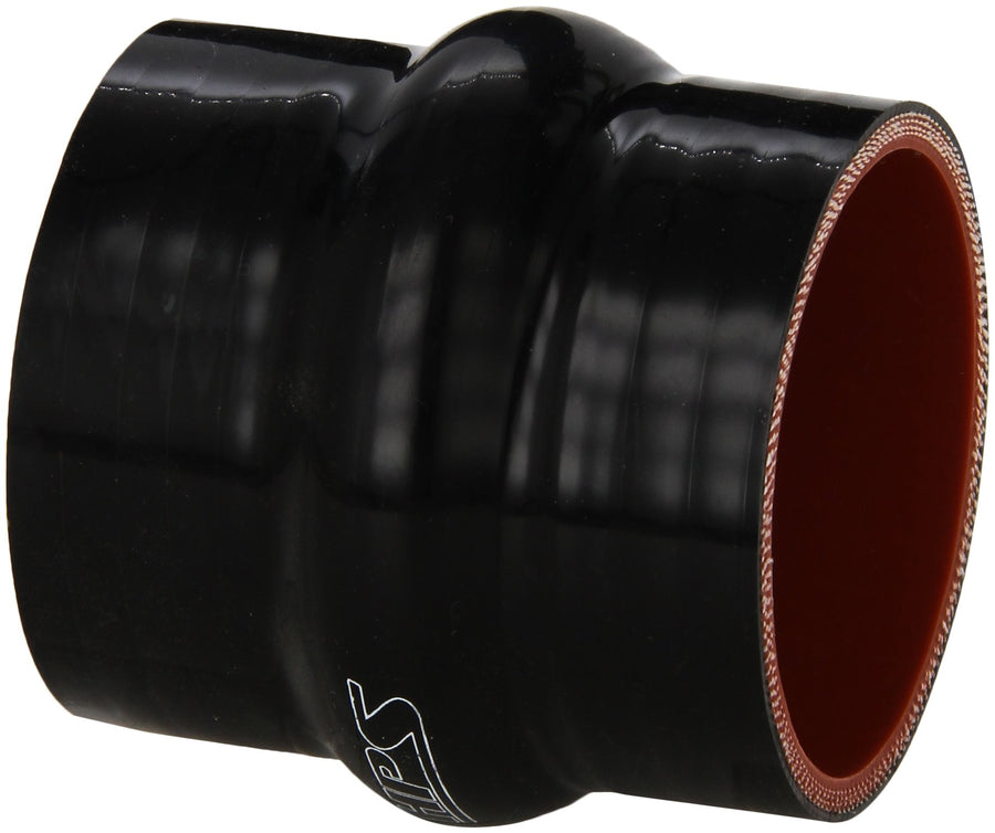 HPS Silicone HTSHC-250-BLK High Temperature 4-ply Reinforced Straight Hump Coupler Hose, 85 PSI Maximum Pressure, 3" Length, 2-1/2" ID, Black