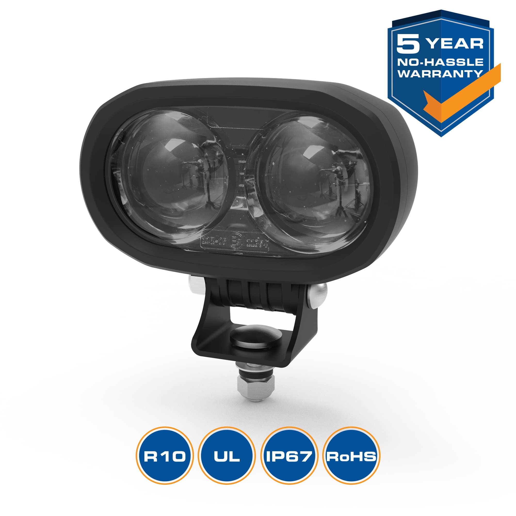 ECCO Work Light EW2002B Spot Beam, Oval, 1 Bolt Mount, Blue, 12 80 Volt