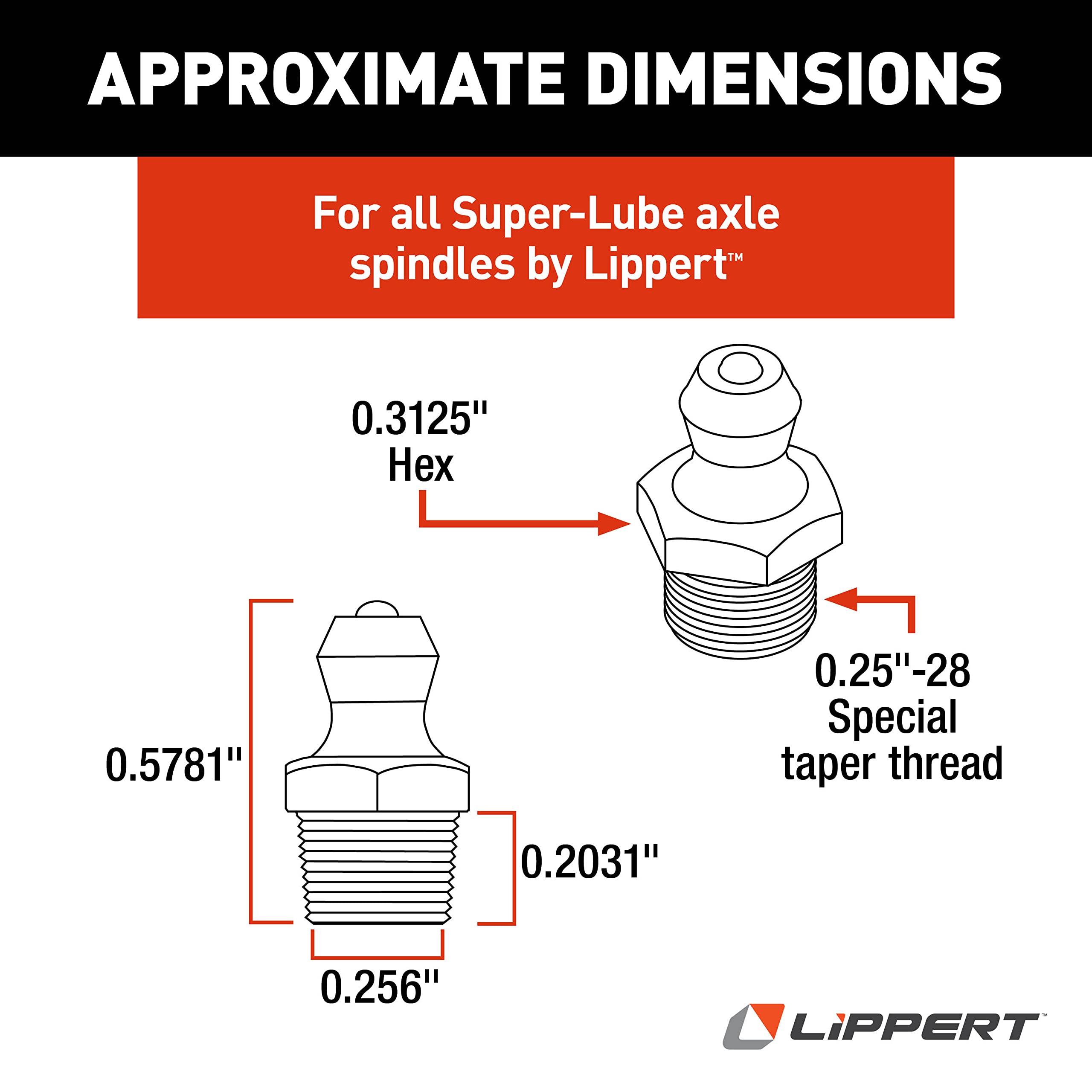 Grease Zerk Lippert 122255 for Wet Bolt Kit