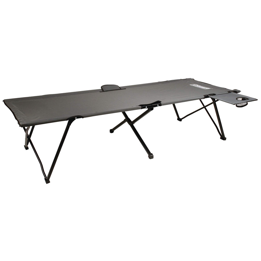 Coleman Big ‘n Tall Pack-Away Camping Cot with Removable Side Table, Extra Wide Cot Fits Adults up to 6ft 6in or 300lbs, Carry Bag Included