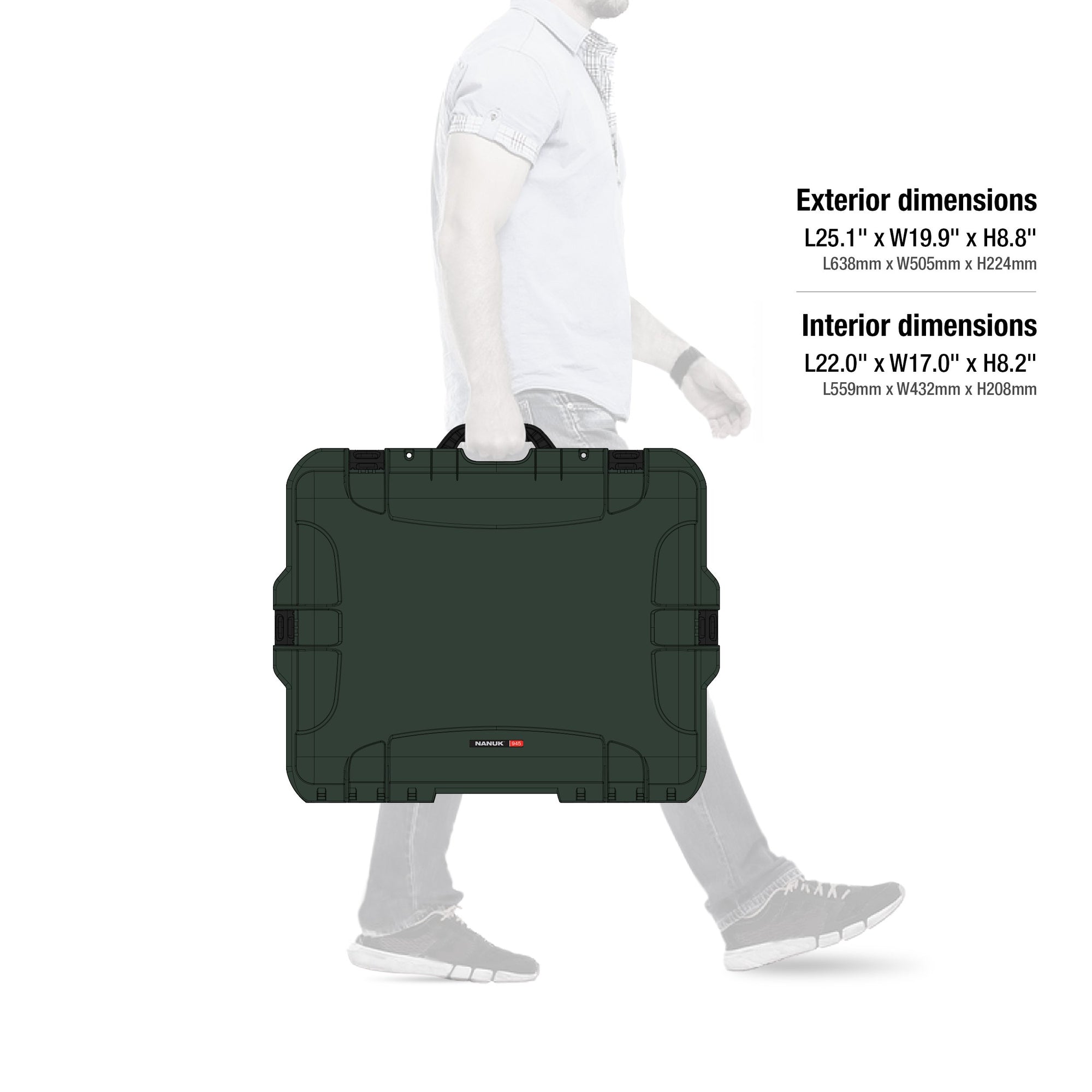 Waterproof Nanuk 945 Hard Case Empty - Olive