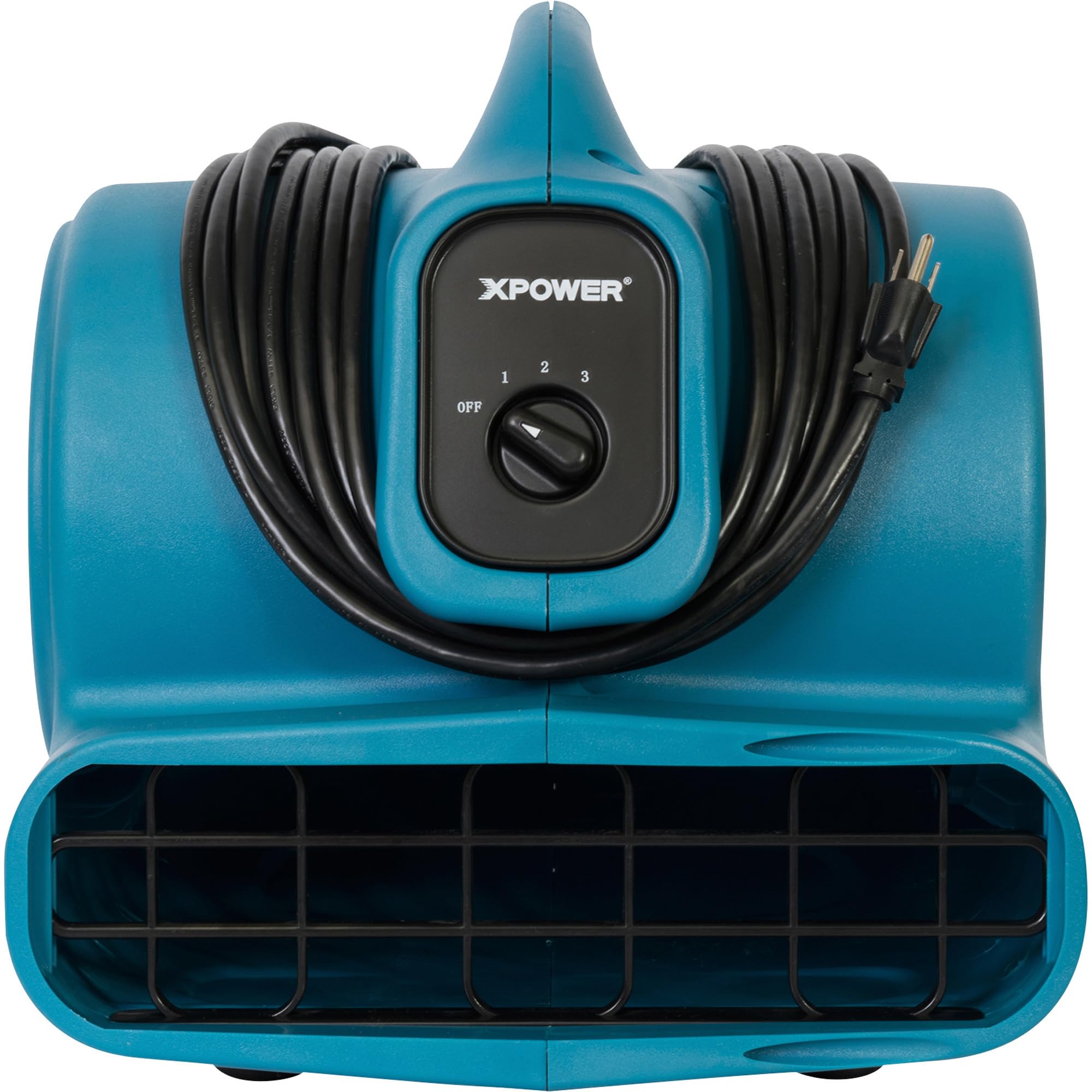 XPOWER 1/4 HP X-400A Pro 1600 CFM Centrifugal Air Mover, Carpet Dryer, Floor Fan, Blower, Daisy Chain, for Water Damage Restoration, Janitorial, Plumbing, Home Use, Blue
