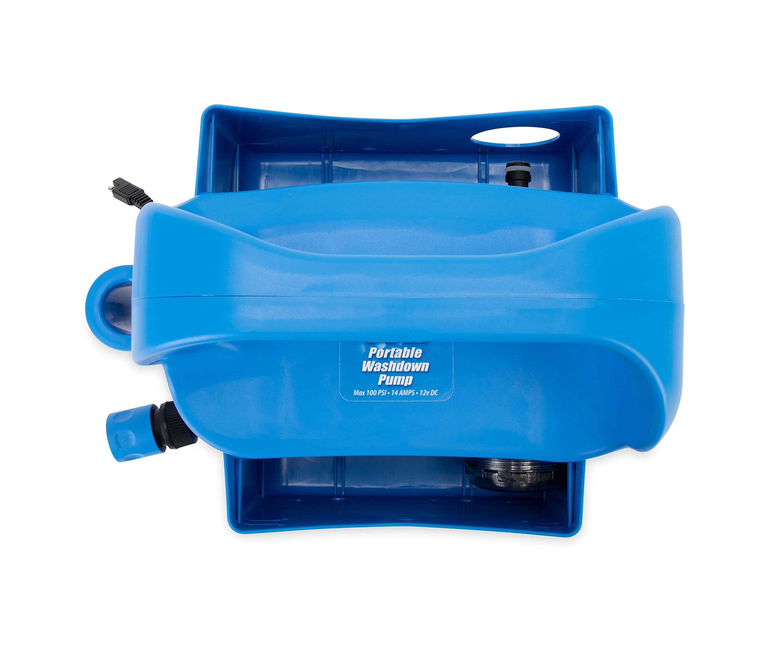 Portable Washdown Pump Kit Trac Outdoors - Self-Priming Marine-Grade Pump - Includes Everything Needed to Power-Spray, Just Add Water (69380), Blue