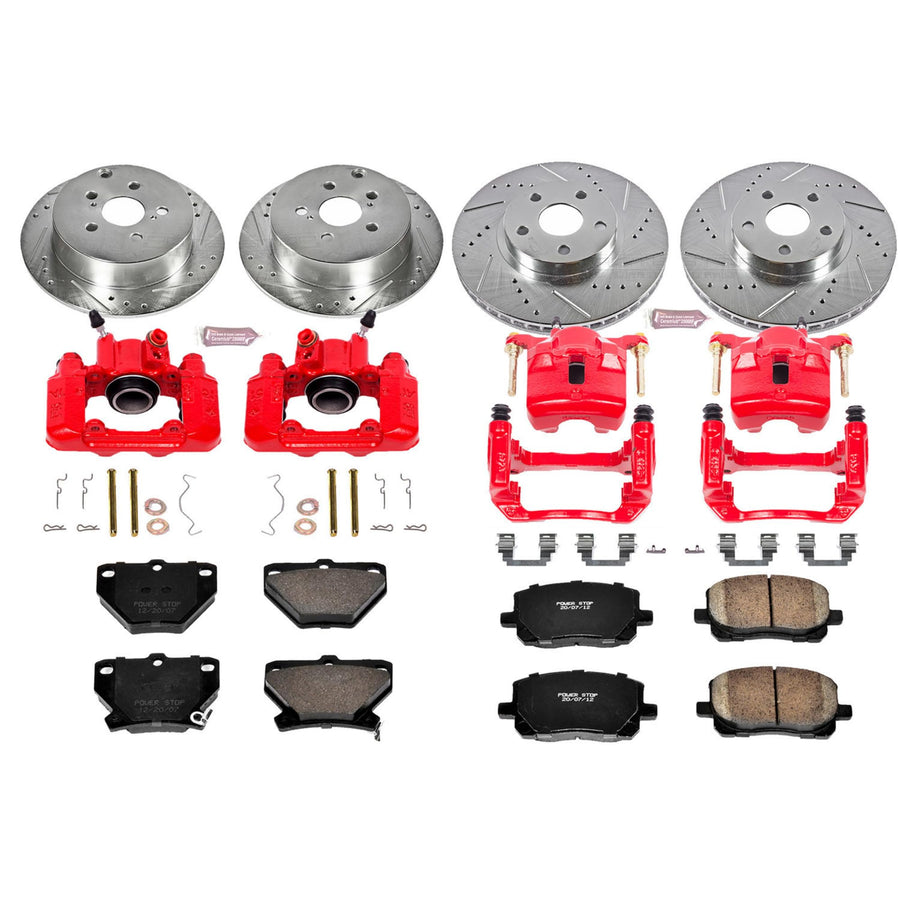Power Stop Z23 Evolution Sport Brake Kit with Calipers For 2003-2006 Pontiac Vibe, 2005-2006 Toyota Corolla, 2003-2007 Toyota Matrix [Model Specific]