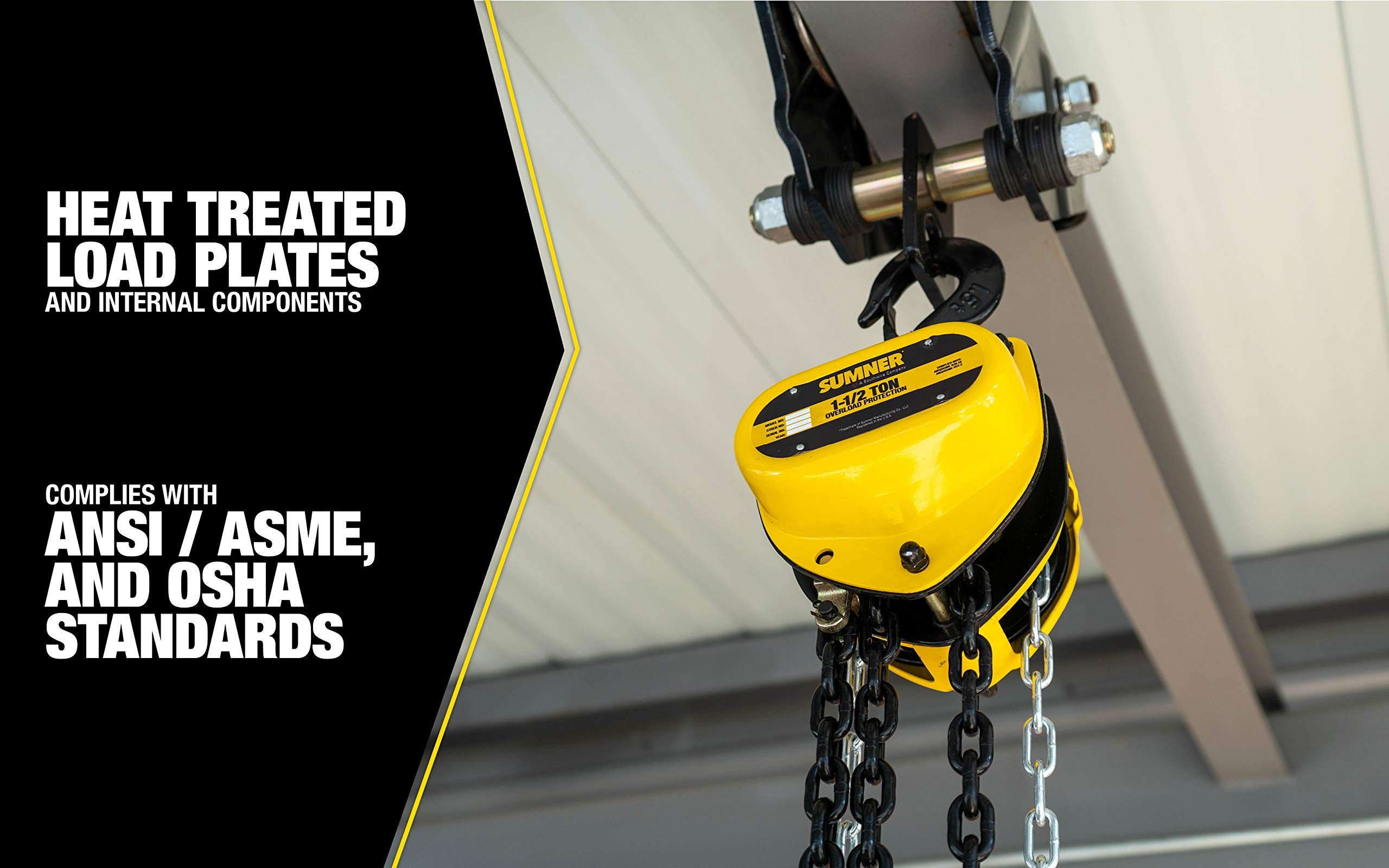 SUMNER Southwire 1-1/2 Ton Chain Hoist with 20 ft. Chain Fall and Overload Protection