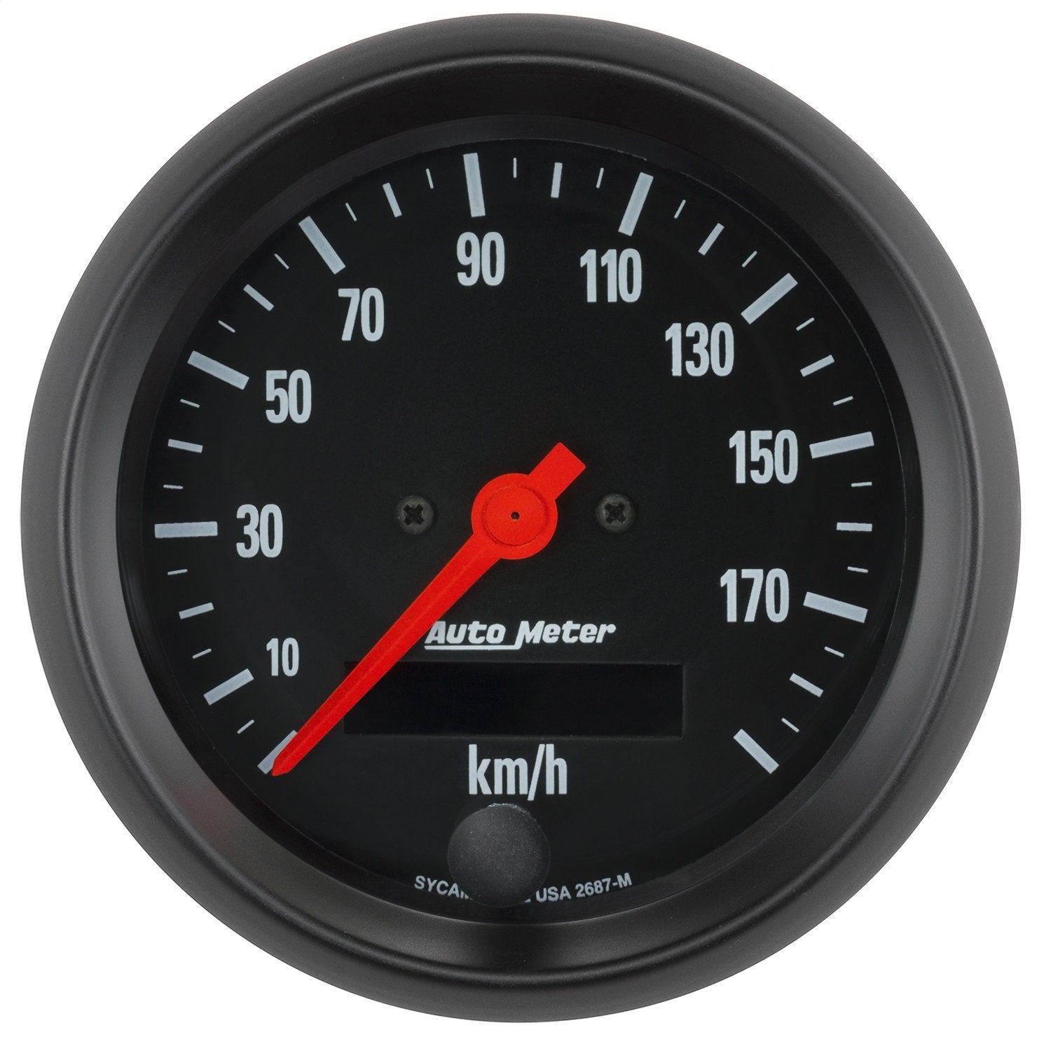 Speedometer AutoMeter 2687-M Gauge, 3 3/8", 190Km/H, Elec. Prog. W/LCD Odo, Z-Series