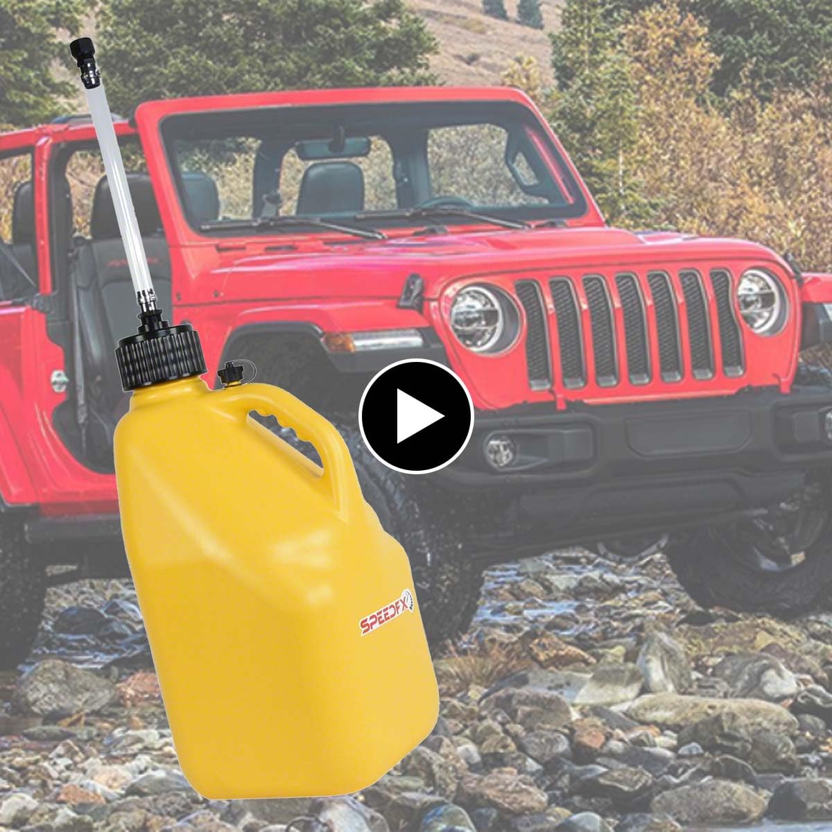 5 Gallon SpeedFX Water Storage Container – Durable Jug with Pour Hose & Cap – Camping, Off-Roading, Emergency Use
