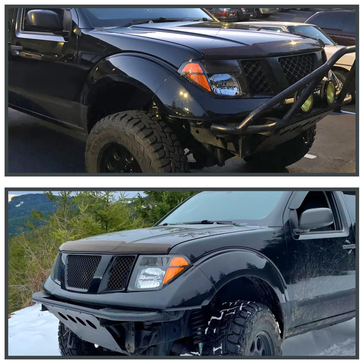 Replacement SPEC-D TUNING Black Headlights Compatible with 2005-2008 Nissan Frontier, 2005-2007 Nissan Pathfinder Left + Right Head Lamp Assembly