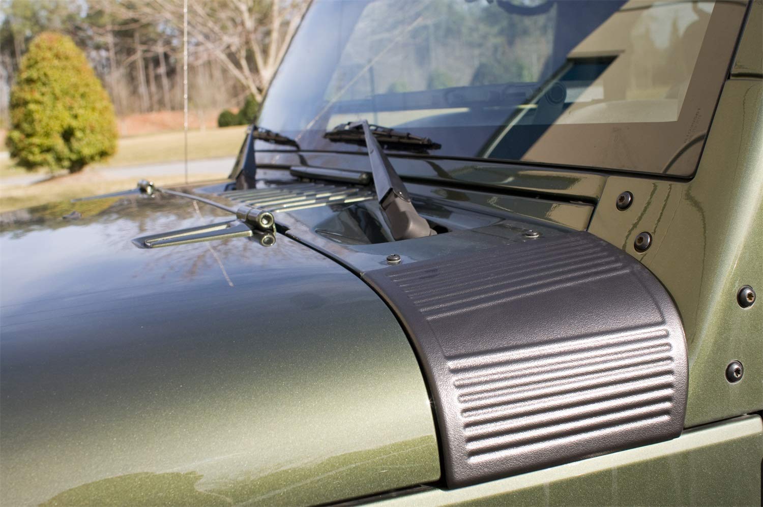 Cowl Body Armor Rugged Ridge for Jeep Wrangler JK/JKU | Thermoplastic Olefin (TPO), Black | 11651.18 | Fits 2007-2018 Jeep Wrangler JK/JKU