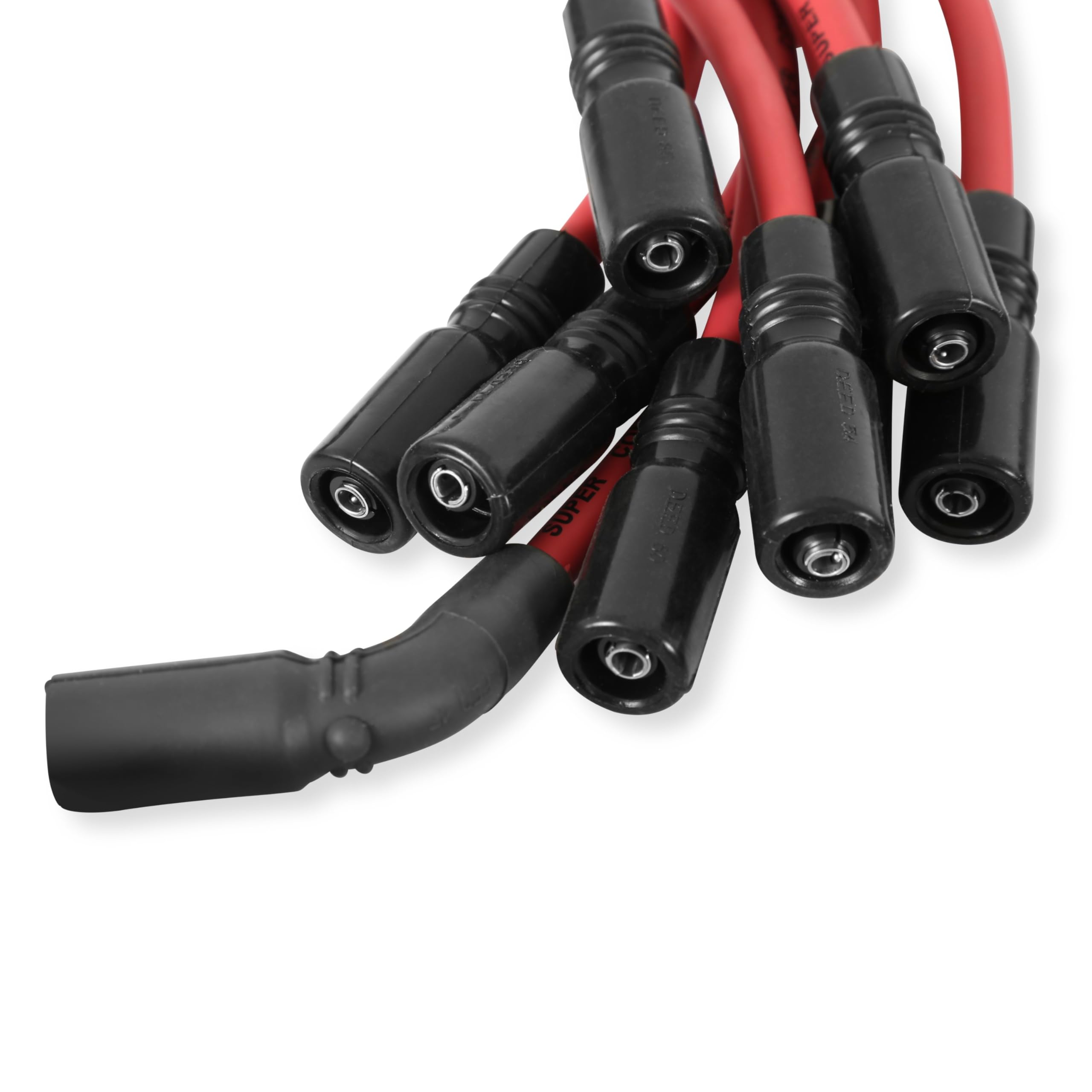 Super Conductor MSD 32129 Spark Plug Wire Set, Red, Straight Boots