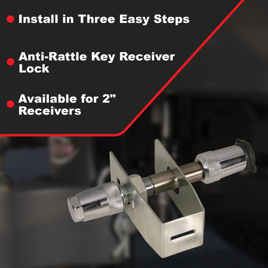 TAR300 – Trimax – 5/8" Anti-Rattle Hitch Pin – Hollow Core Locking Pin, Reduces Wobble, Fits 2" Receivers, Includes Installation Wrench and 2 Keys