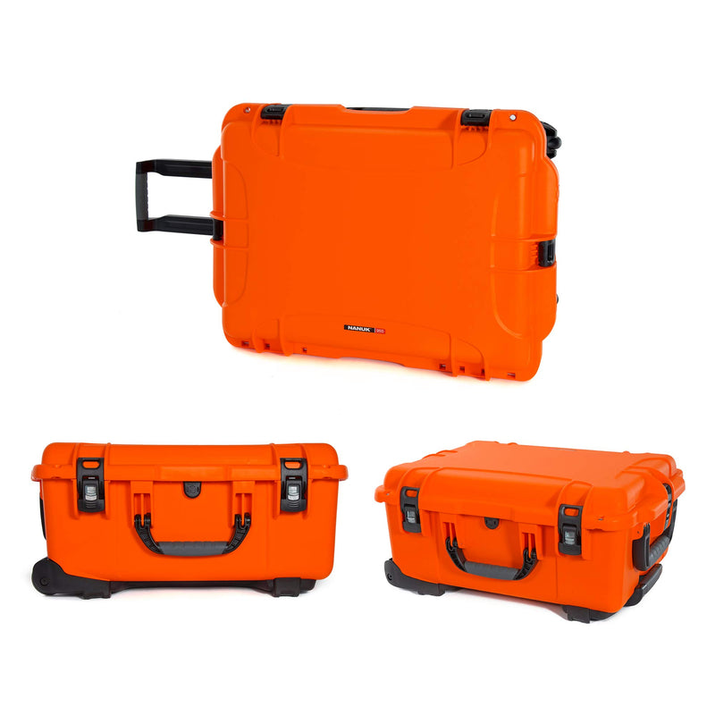 Waterproof Nanuk 955 Hard Case with Wheels and Foam Insert - Orange