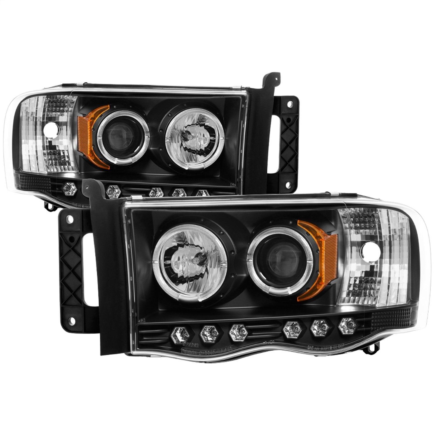 Auto Spyder 5009975 LED Halo Projector Headlights Black/Clear
