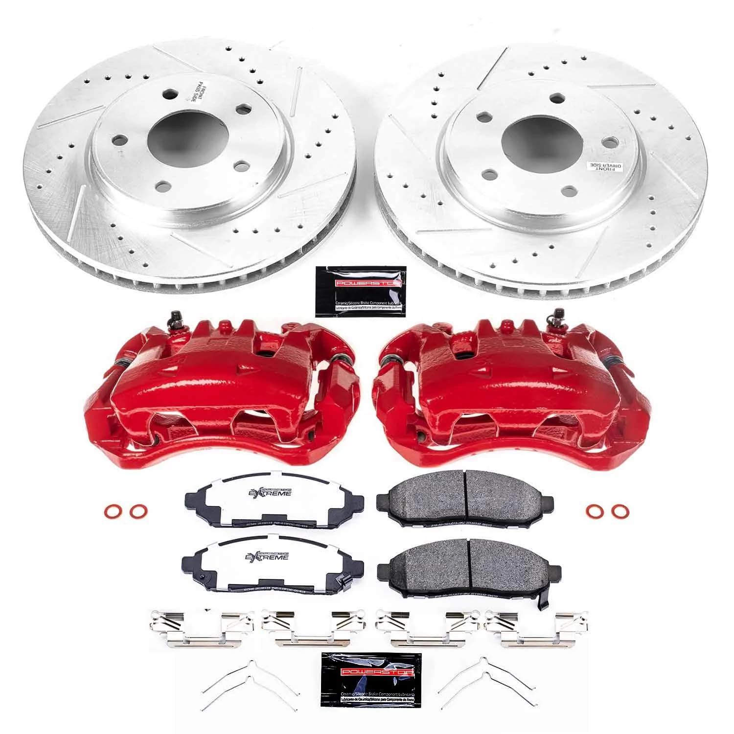 Power Stop Z36 KC6492-36 Truck & Tow Front Caliper Kit-Rotors, Carbon Ceramic Brake Pads, Calipers