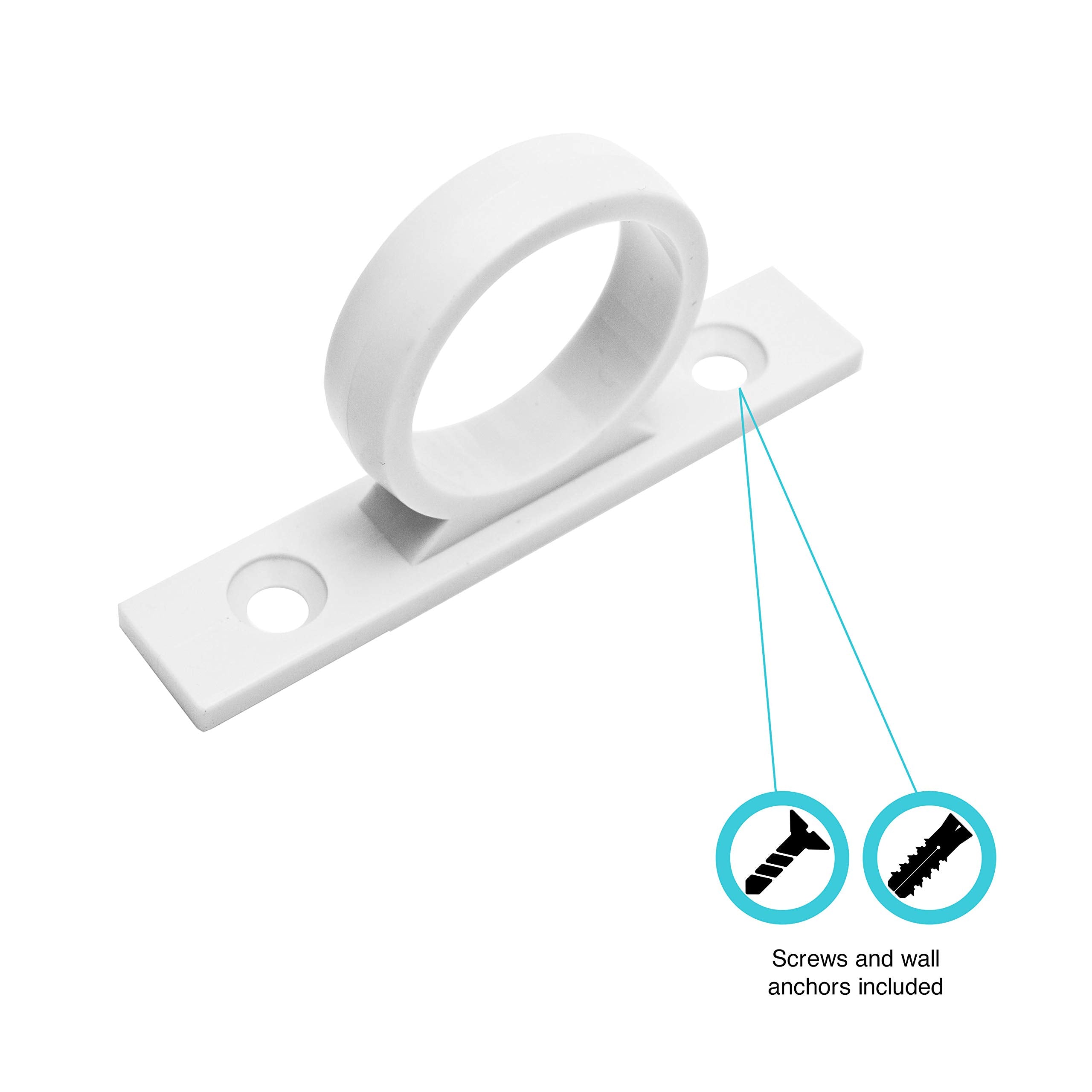 Dura Faucet RV Shower Hose Guide Ring DF-SA155-WT - Mounting Screws Included (White)