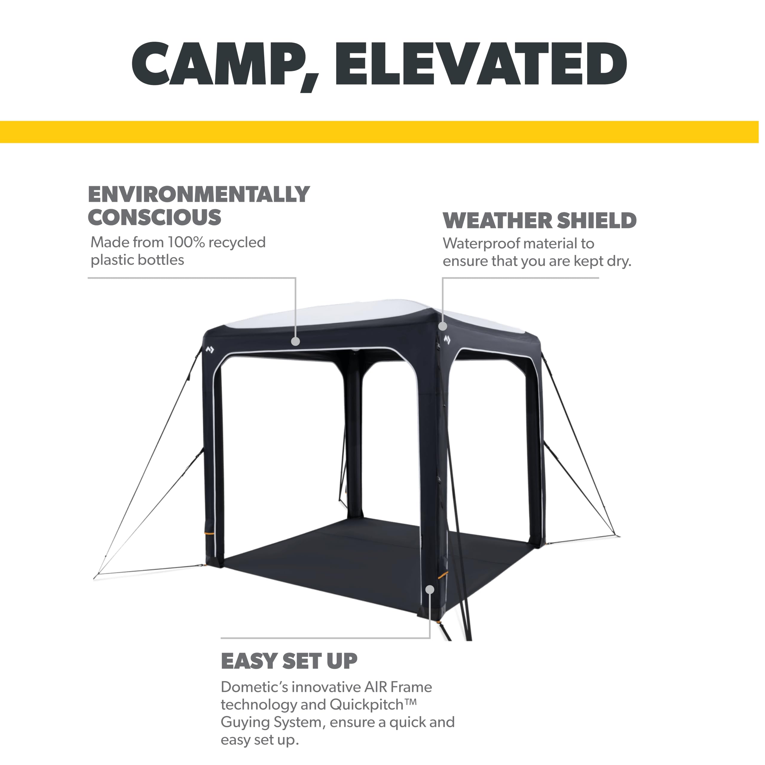 Dometic 2 Hub Redux Inflatable Shelter – Lightweight, Eco-Friendly, and Perfect for Outdoor Activities