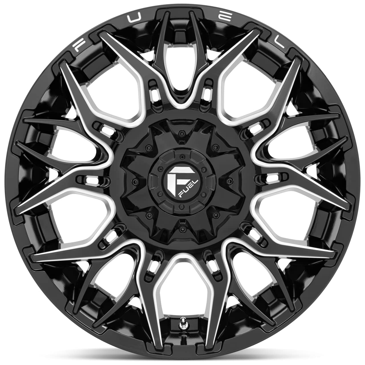 D769 TWITCH FUEL OFF-ROAD 20X10, 5X4.5/5.0, 4.79, -18mm GLOSSY BLACK MILLED - D76920002647