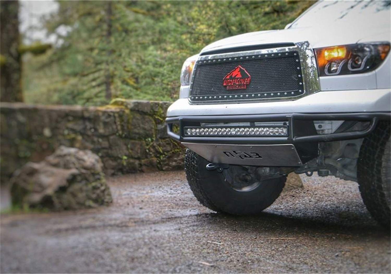 Textured Black N-Fab Bumper | 1 Piece w/ Skid Plate | T071MRDS-TX | Fits 2007-2013 Toyota Tundra