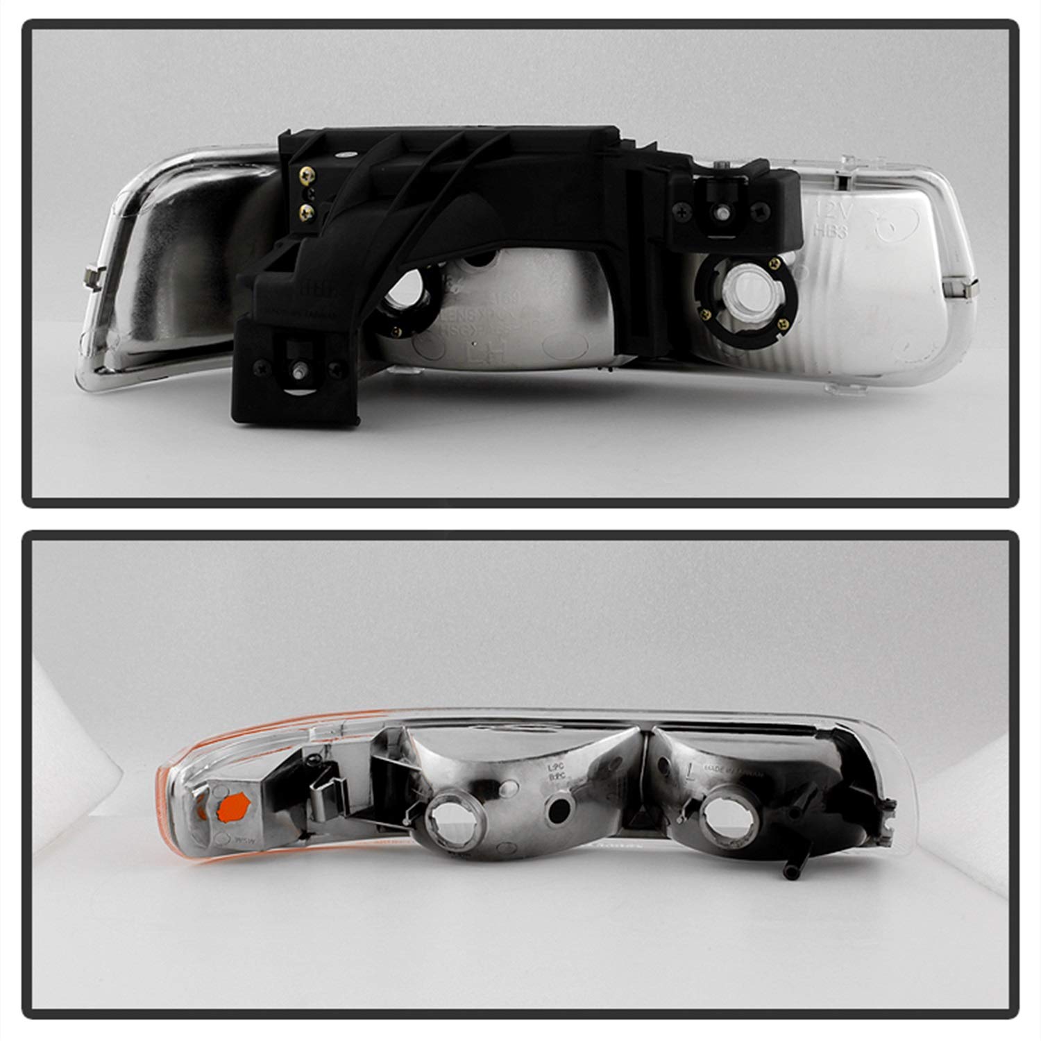 Spyder HD-JH-CSIL99-OE-SET Xtune Headlight (00/2500 99-02 / Chevy Silverado 3500 01-02 / Chevy Suburban 1500/2500 00-06 / Chevy Tahoe 00-06 OEM Style s With Bumper Lights - Chrome)